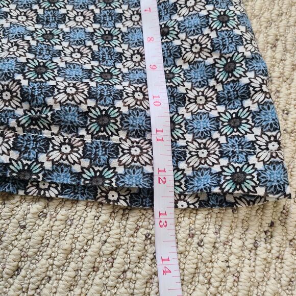 Loft Womens Floral Shorts Size 2 Blue White Summer Linen Blend Y2K Beachy - Picture 7 of 9